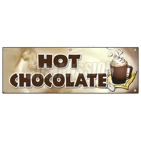 Signmission HOT CHOCOLATE BANNER SIGN cocoa flavor coffee marshmallow Swiss B-72 Hot Chocolate
